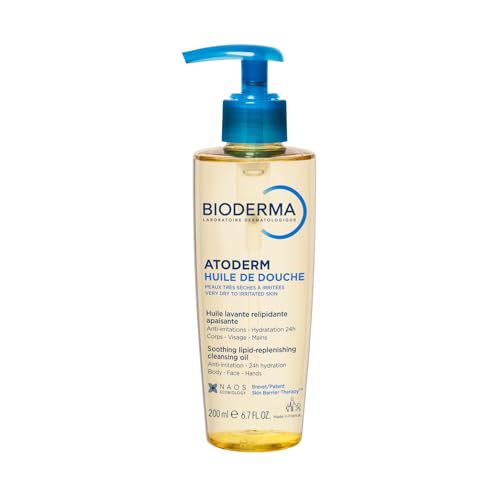 Bioderma Atoderm Shower Oil, Cleansing Oil For Face & Body, Nourishing Cleansing Oil For Dry to Atopic Sensitive Skin For Softer & Smooth Skin For Your Whole Family