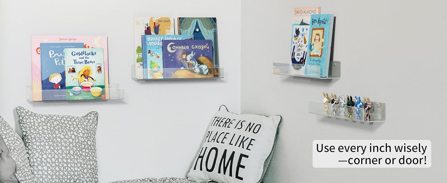wall bookshelves for corner or door