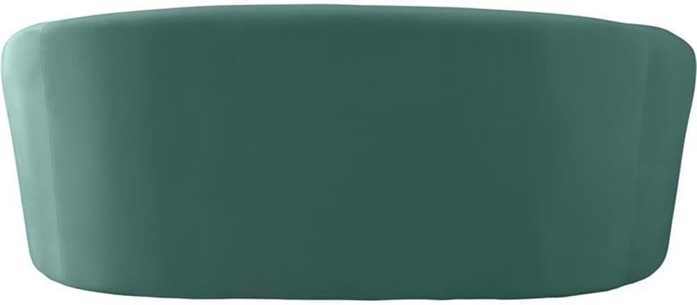 Meridian Furniture 610Black-L Riley Collection Modern | Contemporary Velvet Upholstered Loveseat with Rounded Contemporary Design, Black