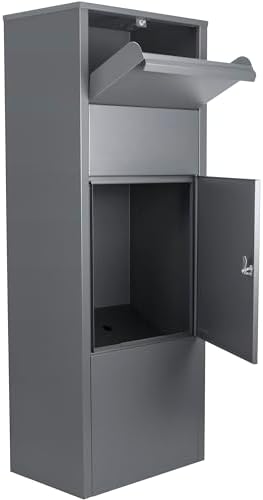 Barska Large Package Delivery Parcel Mail Steel Drop Box for Porch with Tamper-Resistant Drop Slot & Key Lock