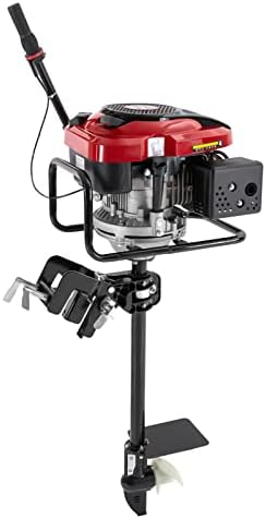 Outboard Boat Motor Air Cooled Gas Outboard Engine 360° Steering Pull Start Saltwater Outboard Boat Motor Fishing Boat Engine
