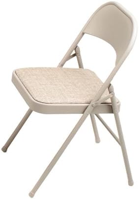 Sudden Comfort 5 Piece 34 x 34 Inch Square Folding Dining Card Table, Tan | with 4 Padded Folding Chairs Furniture Set for Gatherings and Games