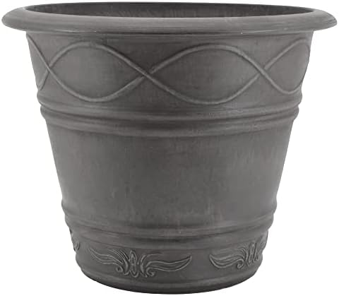 PSW Pot Collection Western Weave Planter Pot for Indoor and Outdoor Plants and Gardens, 14.5-inch, Taupe
