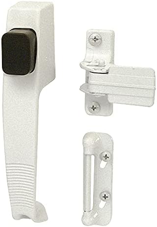 Prime-Line MP5116 Push Button Latch with Tie Down, White (1 Set)
