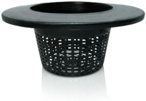 6 in. Wide Lip Bucket Basket - Round Plant Container with Mesh Bottom - Hydrofarm HG6RDBK