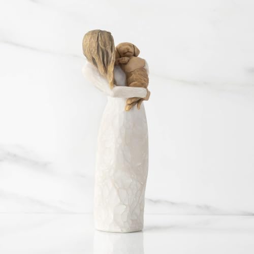 Willow Tree Love My Dog (Light), Sculpted Hand-Painted Figure | Cast from a Susan Lordi Original Carving, Gift for Dog Lovers, Celebrates the Loving Bond Between People and Their Dogs