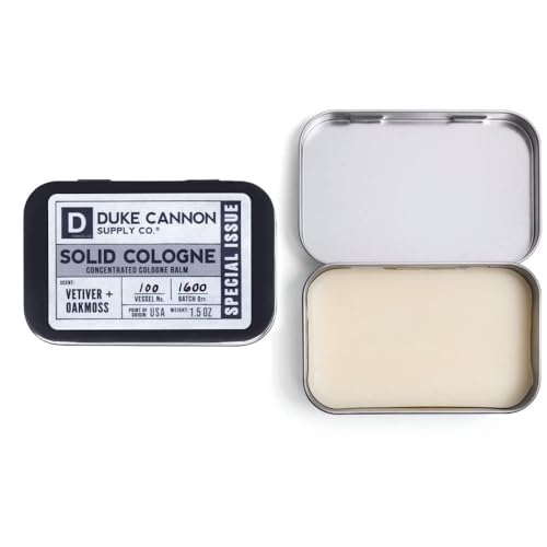 Duke Cannon Solid Cologne for Men, Bourbon Scent, Concentrated Balm, 1.5 oz | Woodsy charred oak barrel aroma inspired by classic bourbon craftsmanship