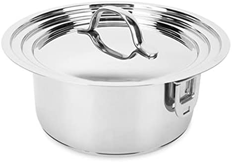 Camco 7 Piece Stainless Steel Cookware Nesting Pots and Pans Set w/Lids, Detachable Handles & Storage Strap for Camping, Tailgating, and RV