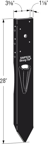Simpson Strong-Tie FPBM44E E-Z Mender Fence Post Repair Bracket - for 4x4 Wood Post, 12-Gauge Steel Build, Black Powder Coating