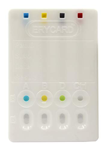 ALDON Innovating Science ABO/RH Blood Type Test Kit - Educational Use, Erycard Blood Grouping Card, Buffer Solution, Alcohol Wipe, Lancet