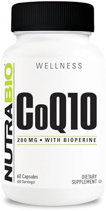 NutraBio CoQ10 Dietary Supplement, Healthy Heart Function & Cellular Energy Production, 100mg - 60 Capsules
