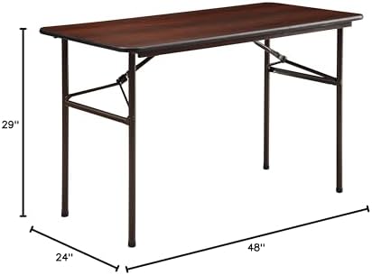 Lorell Folding Table, 60 by 30 by 29-Inch, Mahogany