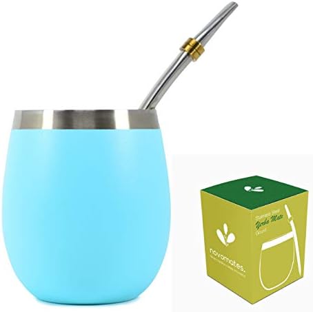 [NEW] Mate Cup and Bombilla Set - Mate Gourd - Includes Double Wall Stainless Steel Yerba Mate Tea Cup with Stanley Steel Mate Straw – Bombilla
