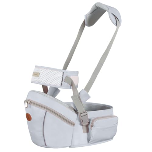Baby Hip Seat Carrier Baby Waist Stool for Child Infant Toddler with Adjustable Strap Buckle Pocket Soft Inner Huge Storage (Dark Grey)
