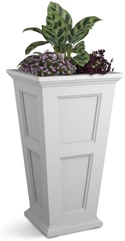 Mayne Fairfield 40in Tall Square Planter, Black | Indoor/Outdoor, All season, Fade resistant, 15-year warranty