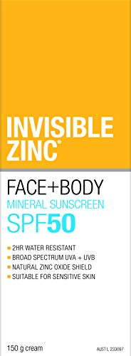Invisible Zinc - Face + Body SunscreenSPF 50 UVA – UVB (150g/5.29oz)
