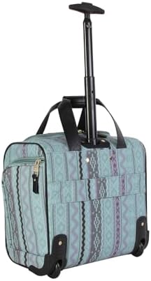 Steve Madden Designer 15 Inch Carry on Suitcase- Small Weekender Overnight Business Travel Luggage- Lightweight 2- Rolling Spinner Wheels Under Seat Bag for Women(Legends Teal)
