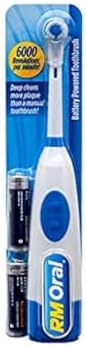 Rm Oral Battery Powered Toothbrush with Batteries, White