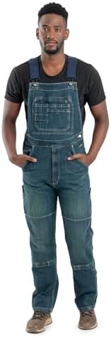 Berne Men's Highland Unlined Washed Flex Denim Bib Overall