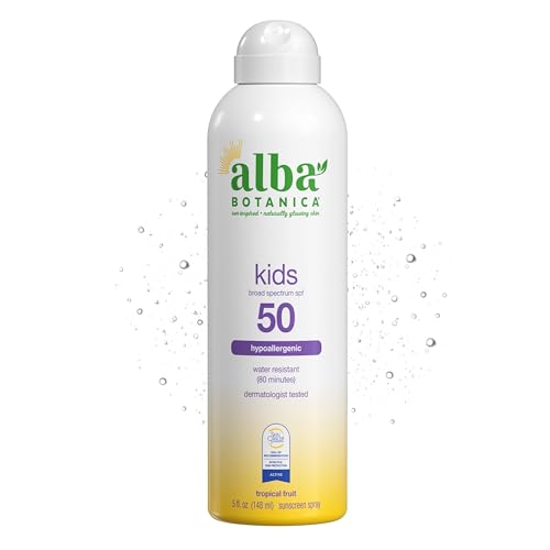 Alba Botanica Sport Sunscreen Spray for Face and Body, SPF 50, 5 fl oz Bottle