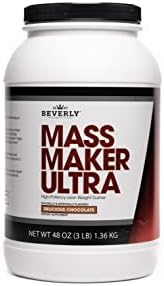 Beverly International Mass Maker Ultra, Vanilla, 14 Servings, 3 lb | Build Lean Mass, Milk Protein Isolate, Whey Protein Isolate + Egg, MCT Oil, Clean Carbs, Great Taste