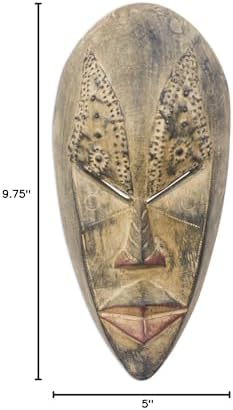 NOVICA Hand Carved African Wall Mask 'Brilliant Mind'