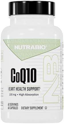 NutraBio CoQ10 Dietary Supplement, Healthy Heart Function & Cellular Energy Production, 100mg - 60 Capsules