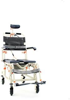 ShowerBuddy SB3T Roll in Bath Shower Commode Chair with Tilt | Adjustable Height With Swing Away Footrests and Armrests | Perfect Mobility Companion