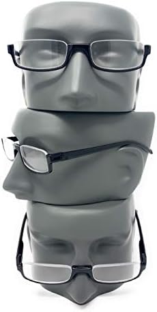 The Parker Rectangle Half Frame Reading Glasses, Unisex Semi Rimless Readers + 1.50 Tortoise