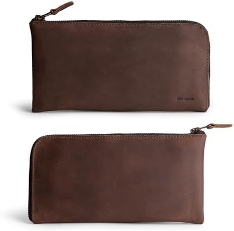 Hide & Drink, Leather Long Zippered Wallet, Holds Up to 8 Cards Plus Coins And Flat Bills, Phone Holder, Travel Essentials, Handmade (Bourbon Brown)