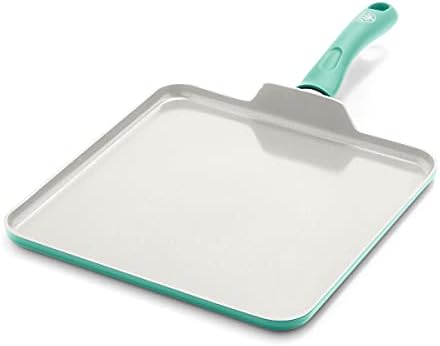GreenLife Soft Grip Diamond Healthy Ceramic Nonstick 11" Griddle Pan, PFAS-Free, Dishwasher Safe, Black