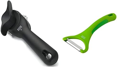 Kuhn Rikon Auto Safety LidLifter Can Opener with Ring-Pull Tool – Smooth-Edge Side-Cut Design for Safe, Touch-Free Lid Removal – Easy-Turn Handle, Swiss Engineered, Red