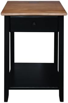 Casual Home Owl Night Stand with USB Port Charging Station and Drawer, 17.5"W x 14.25"D x 24.5"H, Espresso