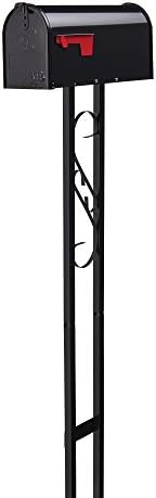 Gibraltar Mailboxes Decorative Medium Capacity Galvanized Steel Black, Mailbox & Post Combo, T11KIT0B, 1-(Pack)