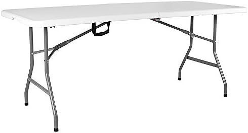 Home Vida Heavy Duty Trestle Picnic Folding Table Silver, 5 feet