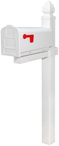 Gibraltar Mailboxes Parsons Medium Capacity Rust-Proof Plastic White, Post-Mount Mailbox, PL10W0201
