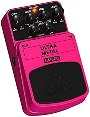 Behringer ULTRA METAL UM300 Heavy Metal Distortion Instrument Effect Pedal, Pink