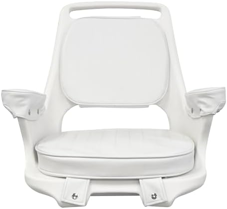 Wise 8WD1007-3-710 Captains Chair with Cushions and Mounting Plate, White