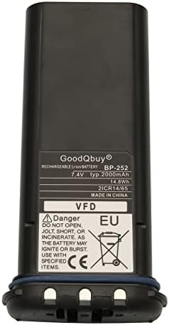 BP252 2000mAh 7.4V Two Way Radios Replacement Battery Compatible with Icom Handheld Marine Radio IC-M36 IC-M34 BP-252