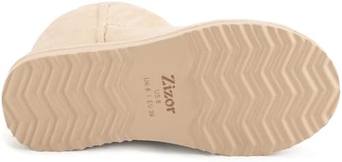 Zizor Women's Cozy Short Bootie Slippers, Winter Warm Hard Bottom House Shoes with Fuzzy Lining