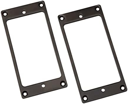 Metallic 2-Pack Humbucker Pickup Rings | Flat Mounting Frame for Electric Guitar, Chromium-plated Iron, Chrome Bridge Neck Pickup Covers Replacement Part