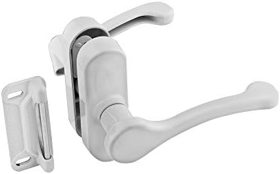 National Hardware Lever Latch, 1-3/4" Hole Spacing, Zinc Die-Cast, Black | Replacement Handle Set for Screen and Storm Doors with Interior Locking Lever and Mounting Screws Included