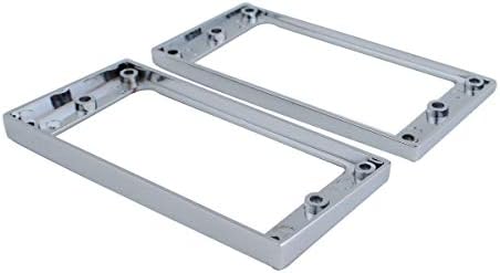 Guyker Flat Metal Humbucker Pickup Mounting Ring Set - Bridge Neck Pickups Cover Frame Replacement Part for Electric Guitar or Precision Bass(2PCS
