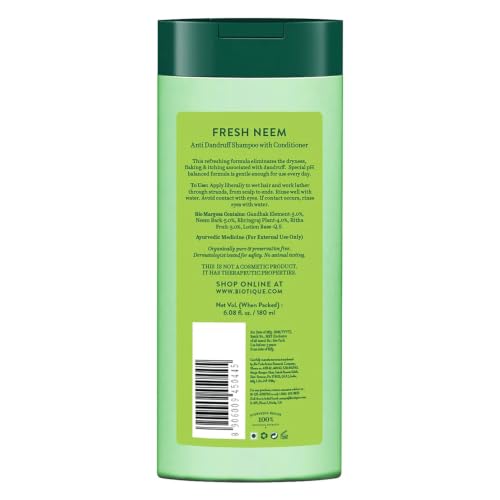 Biotique Bio Neem Margosa Anti Dandruff Shampoo and Conditioner, 180ml