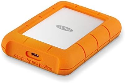 LaCie Rugged USB-C, 5TB, Portable External Hard Drive, Drop, Shock, Dust, Rain Resistant, for Mac & PC (STFR5000800)