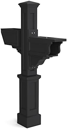 Mayne Signature Decorative Mail Post with Newspaper Holder & Planter, White | For post-mount mailboxes, Weather & fade resistant, All season, 15-year warranty