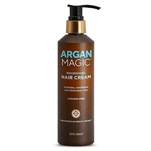 Argan Magic Nourishing Hair Cream - Hydrates, Conditions, and Eliminates Frizz for All Hair Types | Seals in Shine | Paraben Free, (8.5 oz)