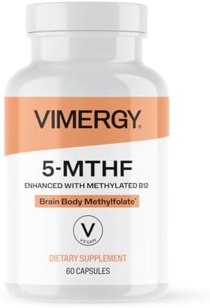 Vimergy 5-MTHF Vegan Capsules for Brain Energy Supplement, 60 Servings