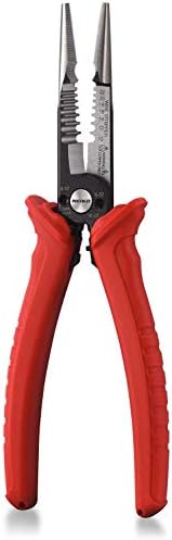 NEIKO 02037A Compact Wire Stripper | 4-in-1 Multi Purpose Electricians Pliers | Wire Crimper, Cutter and Gripper | 12-20 AWG Wire Service Tool | Crimps Insulated & Non-Insulated | Electrical Stripping