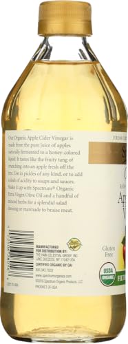 Spectrum Naturals Organic Apple Cider Vinegar Filtered 16 Fl Oz (Pack of 6)